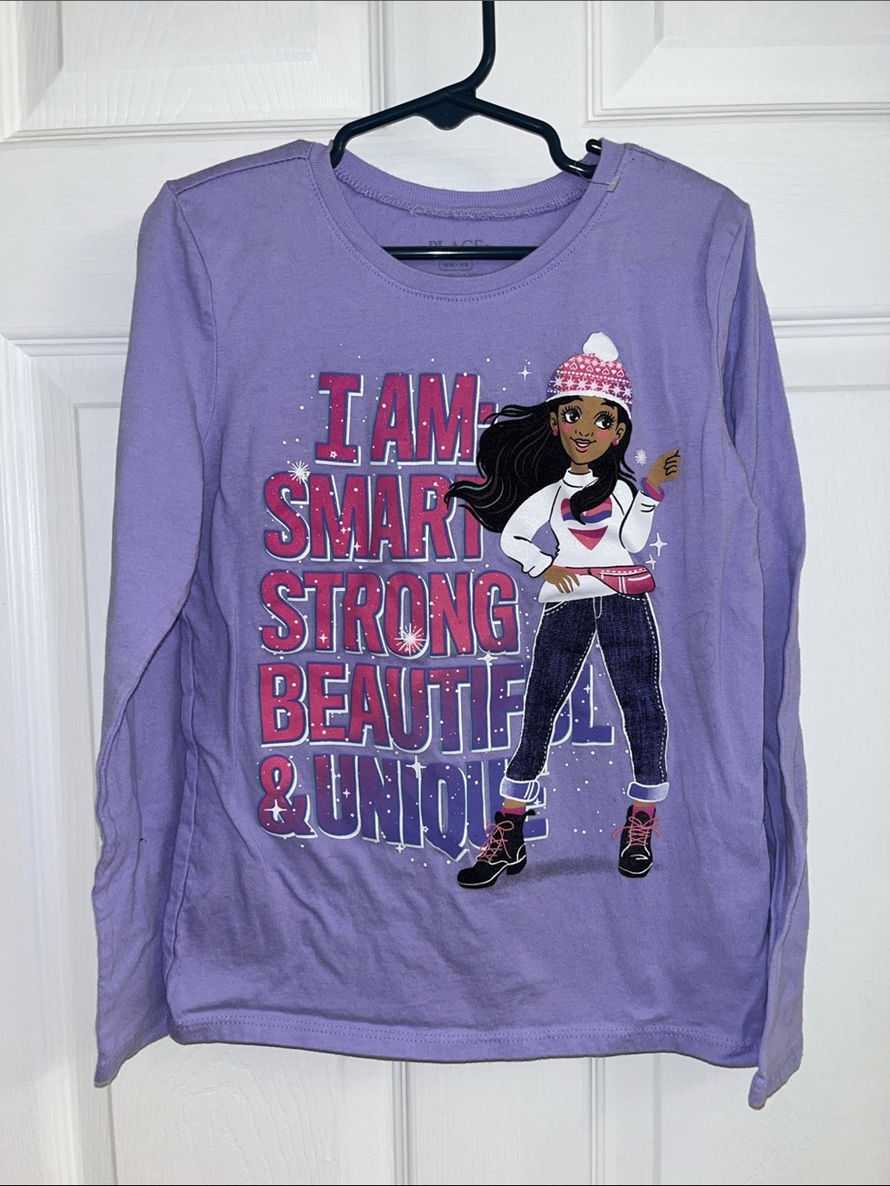 Place Lavender Long-Sleeve Tee with Pink Graphic
